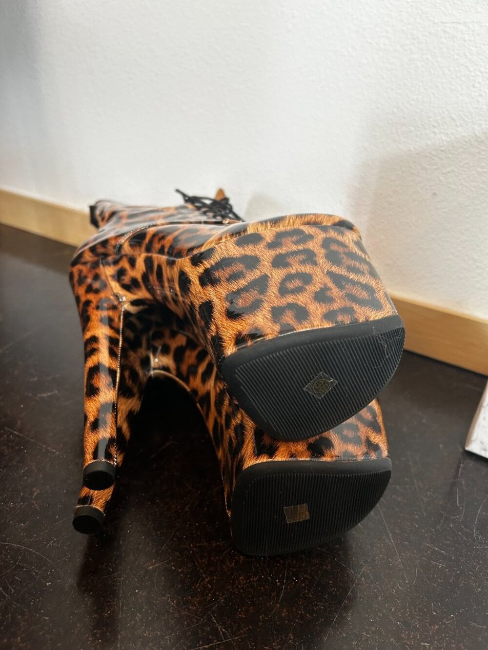 Leopard Print Mid Calf Hella Heels - Picture 5 of 5